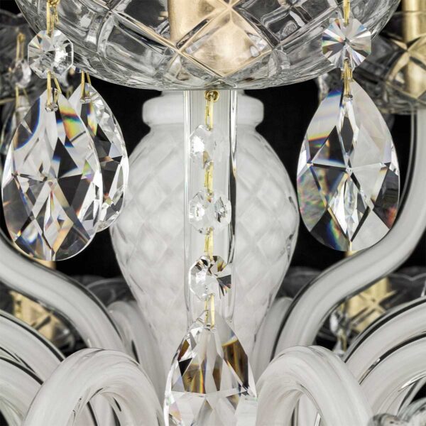 OLYMPIA CH15 Φωτιστικό οροφής κρυστάλλινος πολυέλαιος λευκός φύλλο χρυσού Swarovski crystal GRANDOLUCE