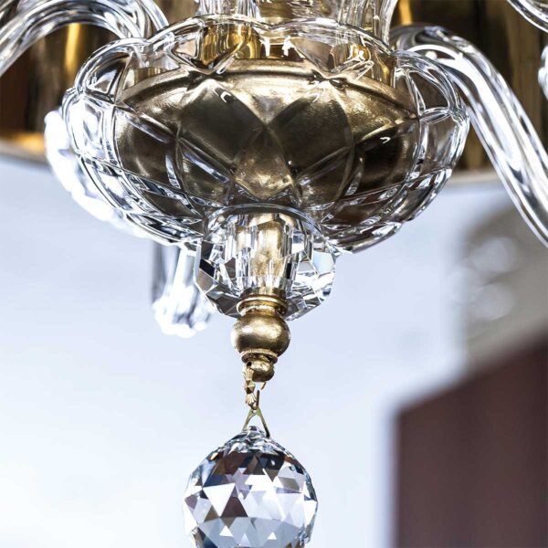 OLYMPIA SP5 Φωτιστικό οροφής κρεμαστό κρυστάλλινο φύλλο χρυσού Swarovski crystal GRANDOLUCE