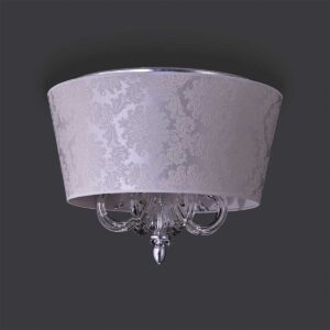 DAFNE PLM Φωτιστικό οροφής κρυστάλλινο πλαφονιέρα φύλλο ασήμι Asfour crystals GRANDOLUCE