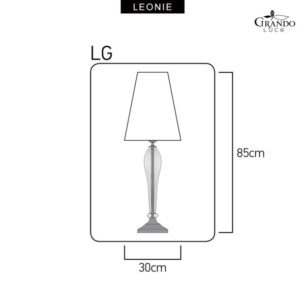 LEONIE LG Φωτιστικό επιτραπέζιο κρυστάλλινο λαμπατέρ χρώμιο 112-LG-CH-CR GRANDOLUCE