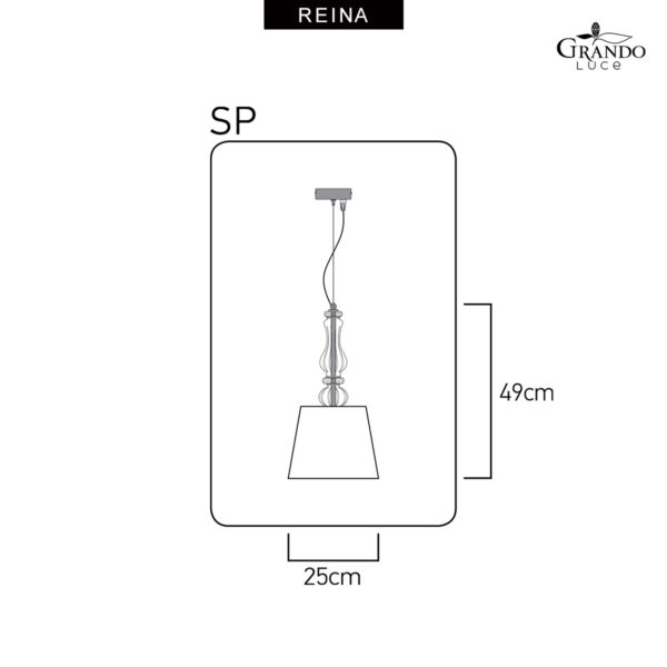 REINA SP Φωτιστικό οροφής κρεμαστό κρυστάλλινο χρώμιο Scholer crystal 114-SP-CH-CR GRANDOLUCE