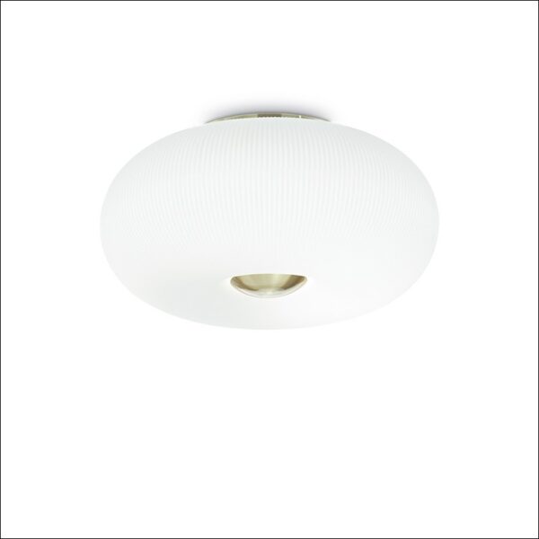 arizona pl3 φωτιστικό οροφής πλαφονιέρα λευκό γυαλί ∅40cm 214504 ideal lux