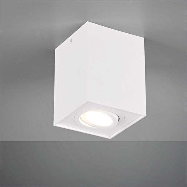 biscuit pl1 φωτιστικό οροφής σποτ λευκό τετράγωνο gu10 h12cm 613000131 trio lighting