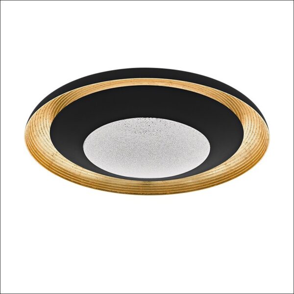 canicosa 2 pl φωτιστικό οροφής led πλαφονιέρα μαύρο χρυσό ∅50cm 98527 eglo