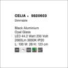 celia rl φωτιστικό οροφής κρεμαστό γραμμικό led μαύρο ματ ∅100x28cm 44w 9820603 novaluce 8