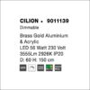 cilion sp φωτιστικό οροφής κρεμαστό led χρυσό ματ ∅60cm 56w 9011139 novaluce 7