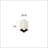 clam spot φωτιστικό οροφής σποτ led εξωτερικό μεταλλικό λευκό μαύρο τετράγωνο ∅76x76cm 4240500 viokef 3