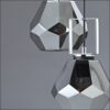 diamondra φωτιστικό οροφής κρεμαστό 3φωτο γυαλί χρώμιο d25cm v371483pg aca decor 1
