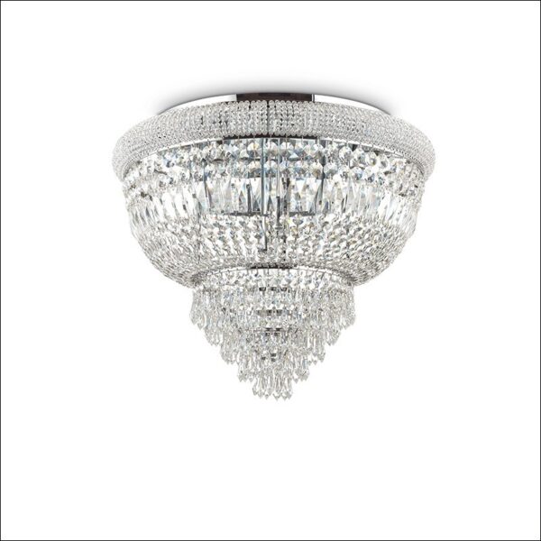 dubai pl6 φωτιστικό οροφής πλαφονιέρα κρυστάλλινη χρώμιο ∅52cm 207186 ideal lux