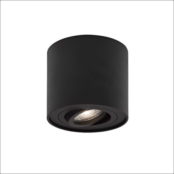 gozzano φωτιστικό οροφής σποτ εξωτερικό στρόγγυλο μαύρο gu10 h9cm 9174512 novaluce