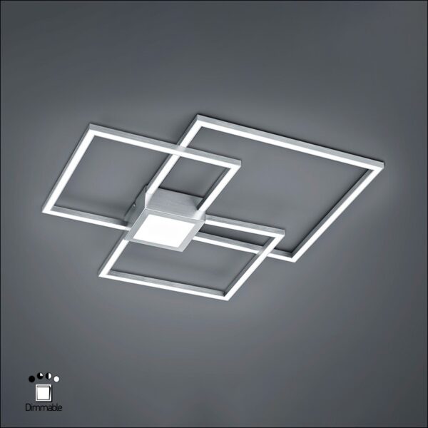 hydra pl φωτιστικό οροφής led πλαφονιέρα χρώμιο ματ 38w d65x66cm 676210407 trio lighting