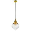 lucida sp φωτιστικό οροφής κρεμαστό χρυσό διάφανο γυαλί ∅23cm 4259900 viokef