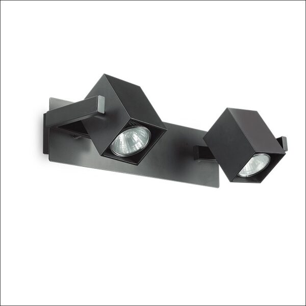 mouse ap2 φωτιστικό οροφής σποτ εξωτερικό τετράγωνο μαύρο 156705 ideal lux