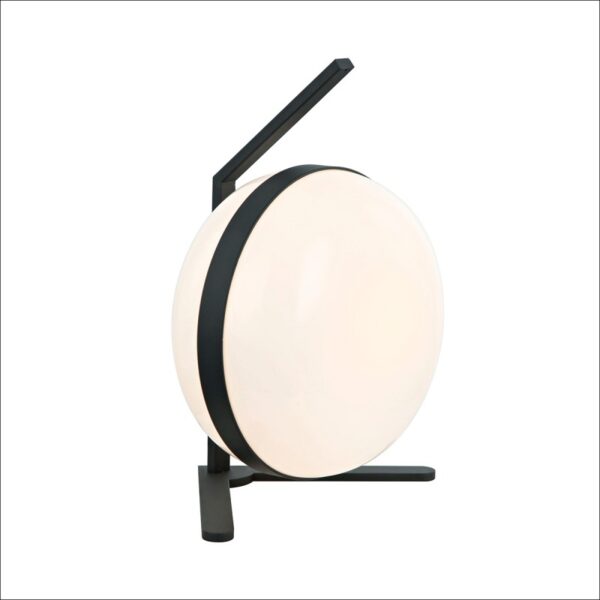 palma lp φωτιστικό επιτραπέζιο μαύρο πορτατίφ λευκό γυαλί ∅26cm 4245500 viokef