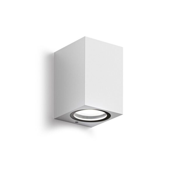shin m φωτιστικό εξωτερικού χώρου απλίκα τοίχου λευκή 1xgu10 τετράγωνη ∅10x7cm ges910 gea luce