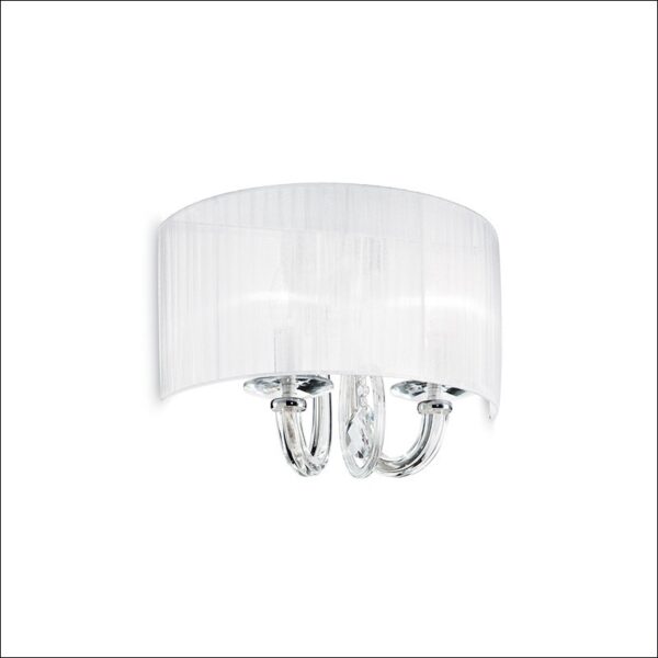 swan ap2 φωτιστικό επιτοίχιο απλίκα τοίχου λευκό καπέλο 035864 ideal lux