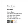 toulon sp φωτιστικό οροφής κρεμαστό μελί γυαλί d27cm 8381443 novaluce 3