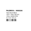 PALENCIA SP1 Φωτιστικό οροφής κρεμαστό μαύρο ματ d.15cm 9695226 NOVALUCE