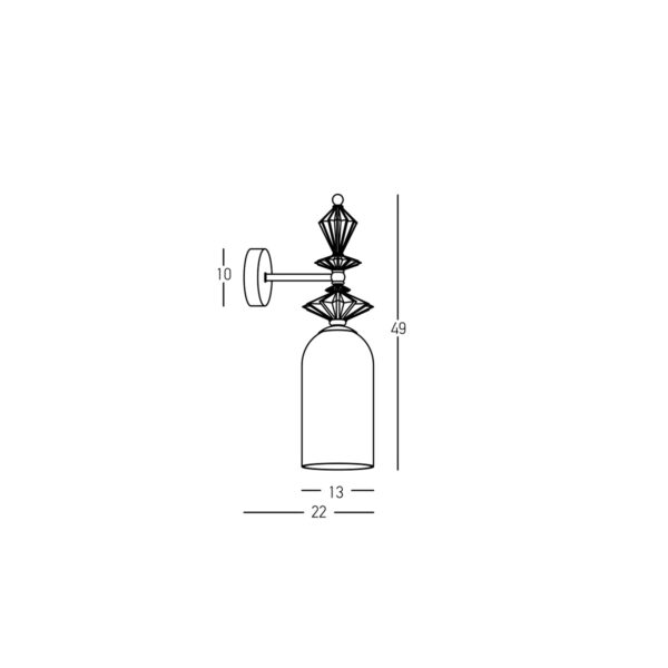 22080 Φωτιστικό επιτοίχιο κεραμικό μπρονζέ απλίκα τοίχου με λευκό γυαλί ∅13cm ZAMBELIS