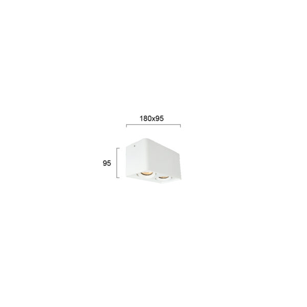 ARION II Φωτιστικό οροφής σποτ εξωτερικό μεταλλικό λευκό τετράγωνο ∅18×9,5cm GU10 4279900 VIOKEF