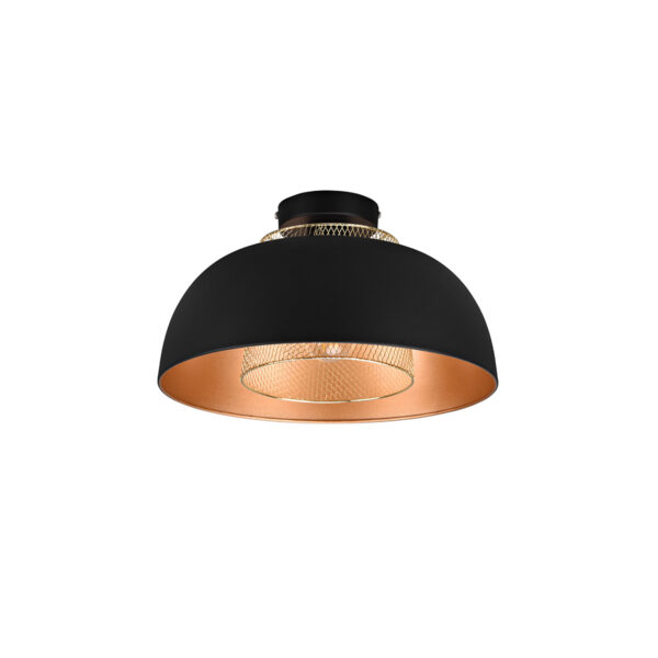 PUNCH PL Φωτιστικό οροφής πλαφονιέρα μαύρο-χρυσό ∅35cm R60811032 TRIO LIGHTHING