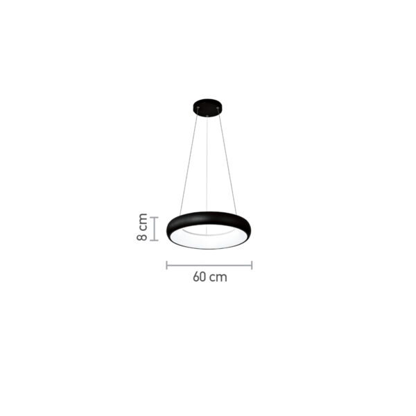 42023-A Black Φωτιστικό οροφής κρεμαστό μαύρο ∅60cm INLIGHT