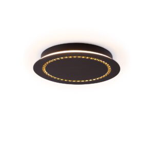SHINY-R500 Φωτιστικό οροφής μεταλλικό μαύρο & χρυσό ματ led 42w ∅50cm SUNLIGHT