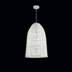 SOHO-W Φωτιστικό οροφής κρεμαστό rattan λευκό h.61cm ∅39cm SUNLIGHT