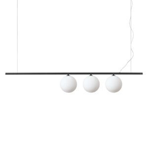 PERLINE SP3 Φωτιστικό οροφής κρεμαστό ράγα μέταλλο μαύρο με λευκό γυαλί L.1,20cm 307008 IDEAL LUX