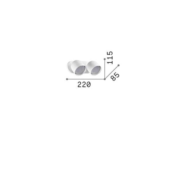 DODO AP2 Φωτιστικό επιτοίχιο σποτ μεταλλικό 2φωτο ορείχαλκος L.22cm 327921 IDEAL LUX