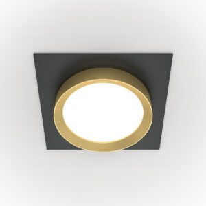 HOOP Φωτιστικό οροφής σποτ χωνευτό μαύρο-χρυσό DL086-GX53-SQ-BG MAYTONI