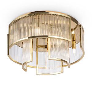 FRAME Φωτιστικό οροφής πλαφονιέρα χρυσή με διαφανείς γυάλινους σωλήνες ∅55,4cm MOD174CL-06G MAYTONI